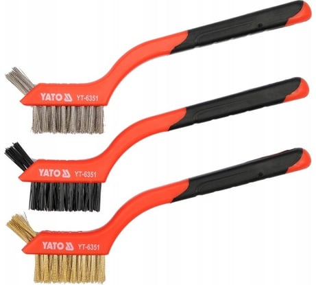Наб. мет. щёток YATO 3пр.180мм/пласт. ручкой YT-6351 36976351 092 1