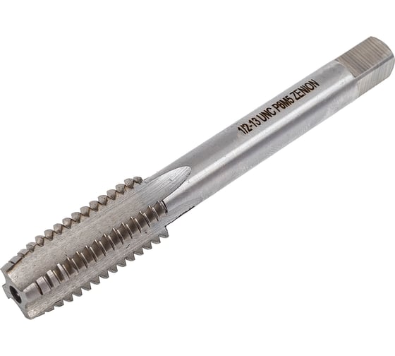 Метчик дюймовый ZENION м/р UNC 1/2-13 Р6М5 для скв. с прох. хв. мт00318