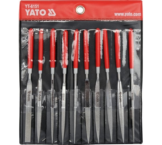 Набор алмазных надфилей YATO 4x160x50 мм 10 предметов YT-6151
