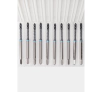 Метчик с винтовой канавкой РОСИНСТРУМЕНТ 10шт: глухой М 3x0,5 HSS-Со5 TiCN DIN371 76635UP