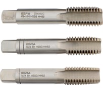Ручные метчики GSR M24х3 HSSG DIN352 6H набор 3 шт для глухих и сквозных отверстий  B00105310