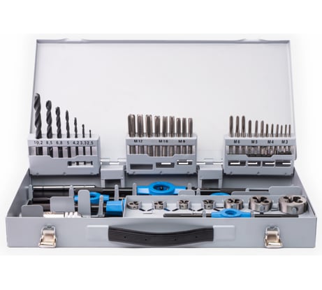 Набор ручных метчиков и плашек GSR M3-M12 DIN 352/223 HSSG 45 предметов 00708080