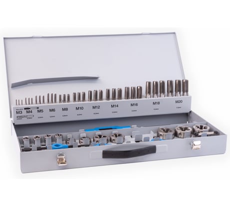 Набор ручных метчиков и плашек GSR M3-M20 DIN 352/223 HSSG 56 предметов 00708090