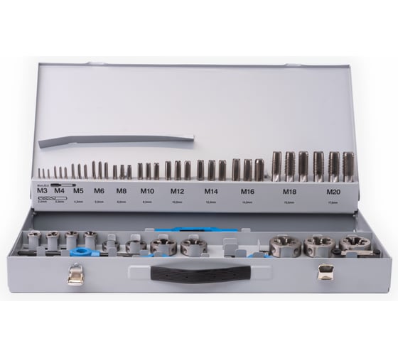 Набор ручных метчиков и плашек GSR M3-M20 DIN 352/223 HSSG 56 предметов 00708090
