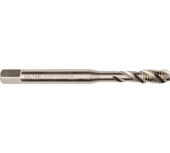 Метчик машинный ZALTAR HSS, DIN 371, Тип C (35 RSP), M8x1.25 ZA-10355