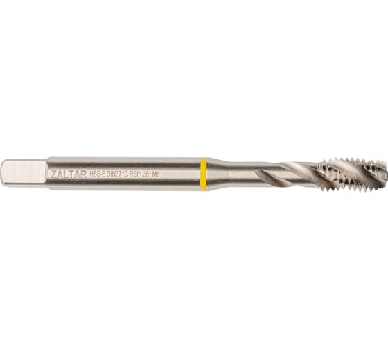 Метчик машинный ZALTAR YELLOW RING HSS-E, DIN 371, Тип C (35 RSP), M8x1.25 ZA-43565