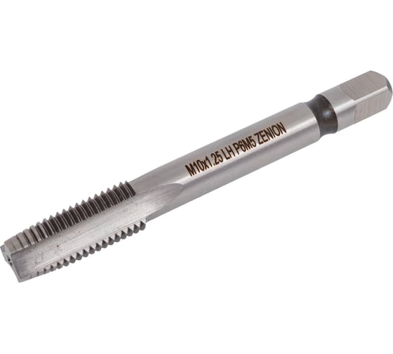Метчик ZENION метрическая резьба М10x1.25, Р6М5(4341), ГОСТ 3266-81, Lh, для сквозных отверстий, с проходным хвостовиком, упаковка 2 шт, мт00236у 1