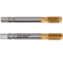 Метчик Профоснастка G 1/8 трубный цилиндрический дюйм, BSP руч комп-кт (I/III), HSS (Р6М5), TIN, ГОСТ 3266-81, прямой глух/скв отв (кв a=6,3 мм), № 1927 ТМ 52541927