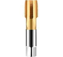 Метчик Профоснастка K 1/2 конический К (NPT), 60 HSS (Р6М5) TIN, ГОСТ 6227-80, прямой маш-руч., глух/скв отв (кв a=14 мм) № 1809 ТМ 52501809