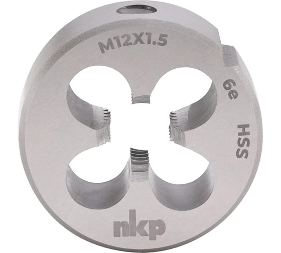 Плашка NKP М12, шаг 1.5мм, DIN EN 22568, HSS, 6e, 38x10мм 239121N