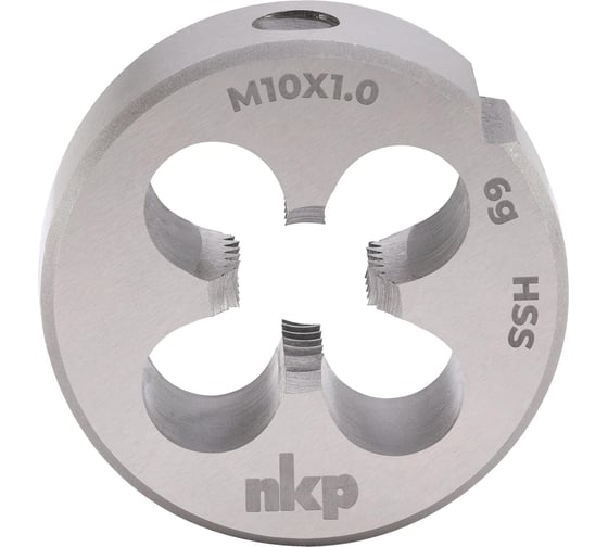Плашка NKP М10, шаг 1.0мм, DIN EN 22568, HSS, 6g, 30x11мм 240102N