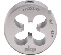 Плашка NKP М12, шаг 1.75мм, DIN EN 22568, HSS, 6g, 38x14мм 240120N