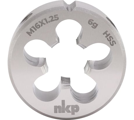 Плашка NKP М16, шаг 1.25мм, DIN EN 22568, HSS, 6g, 45x14мм 240162N