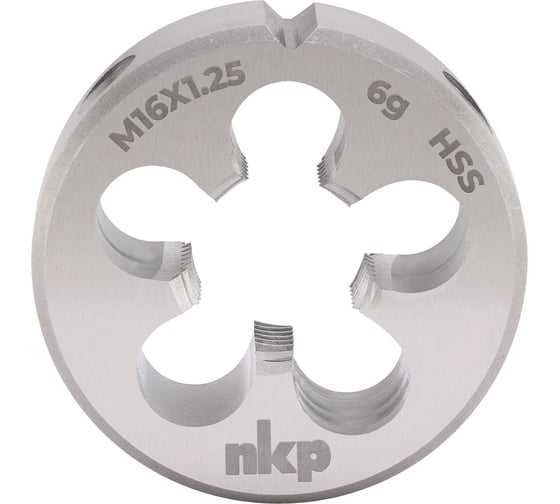 Плашка NKP М16, шаг 1.25мм, DIN EN 22568, HSS, 6g, 45x14мм 240162N