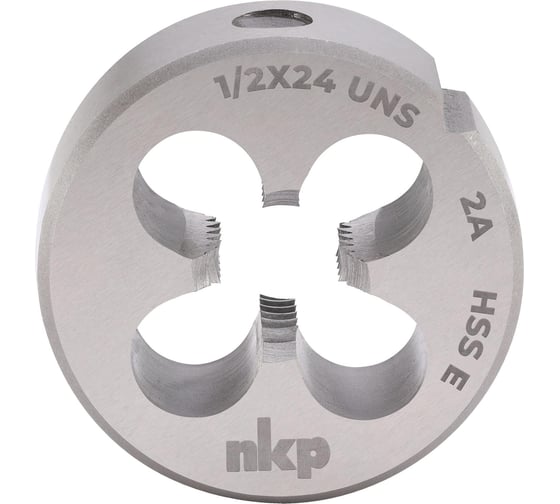 Плашка NKP UNS 1/2 -24, DIN EN 22568, HSSE, 2A, 38x10мм 2990120UNS24