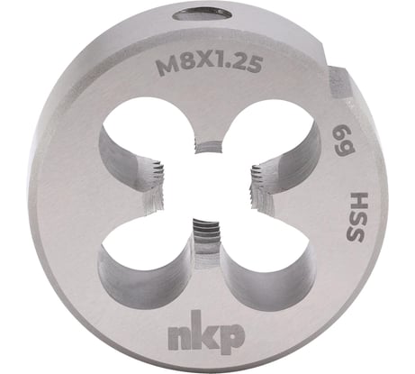 Плашка NKP М8 шаг 1.25мм DINEN22568 HSS 6g 25x9мм 240080N