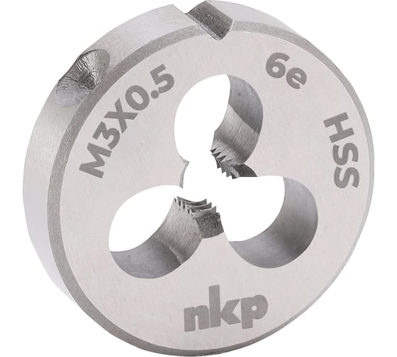 Плашка NKP М3 шаг 0.5мм DINEN22568 HSS 6e 20x5мм 239030N