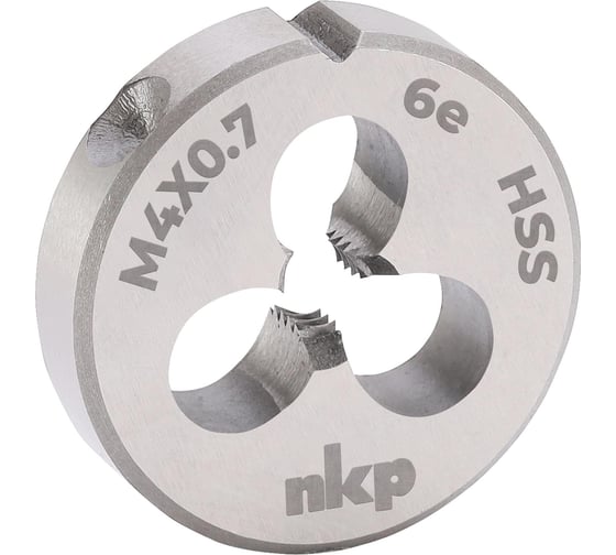 Плашка NKP М4 шаг 0.7мм DINEN22568 HSS 6e 20x5мм 239040N