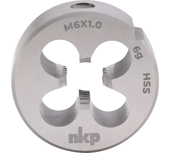 Плашка NKP М6 шаг 1.0мм DINEN22568 HSS 6g 20x7мм 240060N
