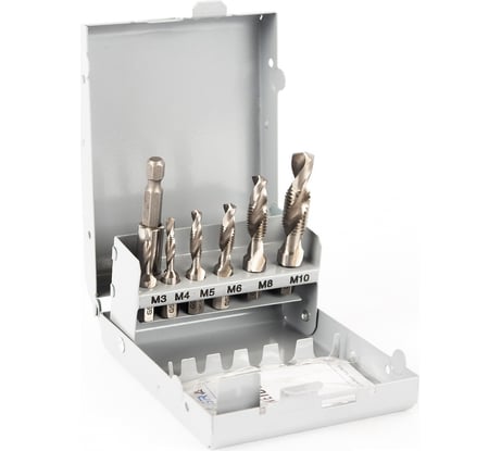 Набор комбинированных сверло-метчик бит GSR М3-М10 + переходник 1/4" 00708020