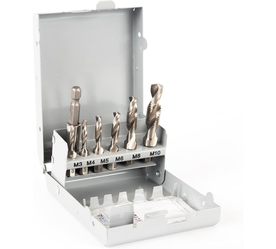 Набор комбинированных сверло-метчик бит GSR М3-М10 + переходник 1/4" 00708020