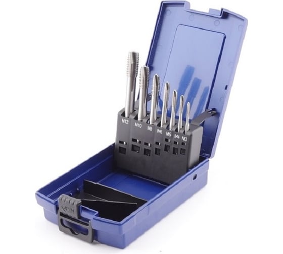 Набор машинных метчиков GSR From B HSSE DIN371/376 M3-M10/M12 Silver 7 предметов BRB09100000