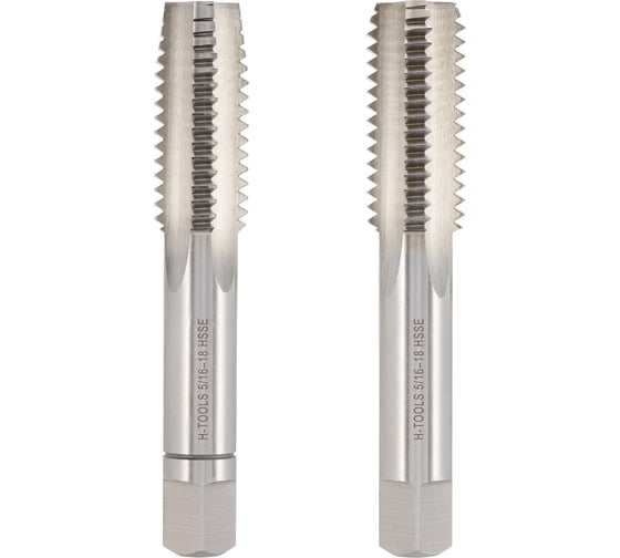 Метчик H-Tools UNC 5/16 -18 комплект из 2х шт. DIN352 HSSE 2B L-56мм a=4.9 145516EHT 1