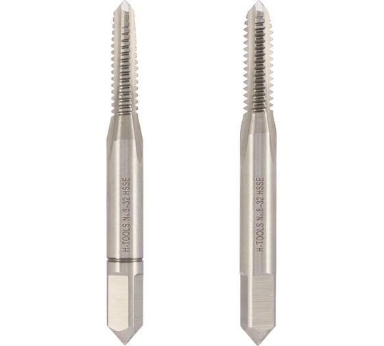 Метчик H-Tools UNC №8 -32 комплект из 2х шт. DIN352 HSSE 2B L-45мм a=3.4 145008EHT 1