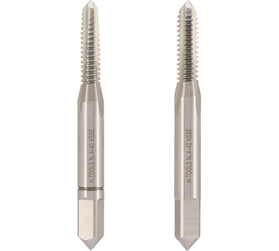 Метчик H-Tools UNC №4 -40 комплект из 2х шт. DIN352 HSSE 2B L-40мм a=2.7 145004EHT 1
