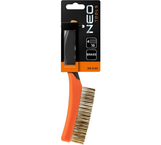 Проволочная щетка NEO Tools латунная проволока, 4х16 рядов 39-030
