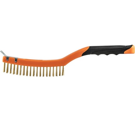 Проволочная щетка NEO Tools латунная проволока, 3х19 рядов, со скребком 39-032