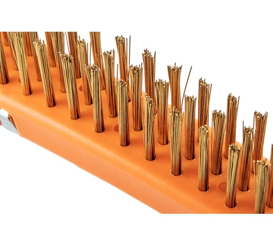 Проволочная щетка NEO Tools латунная проволока, 3х19 рядов, со скребком 39-032