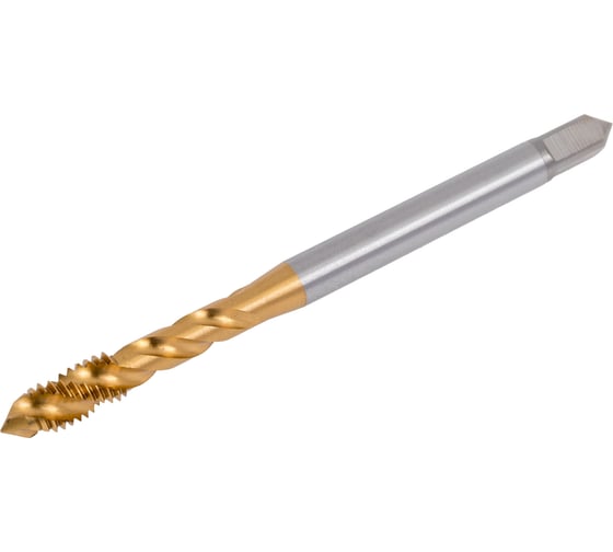 Метчик машинный спиральный H-Tools М6, шаг 1.0мм, DIN371, HSSE-TiN, 7h C/2-3P R45 L-80мм a=4.9 517X01-C2-0060 1