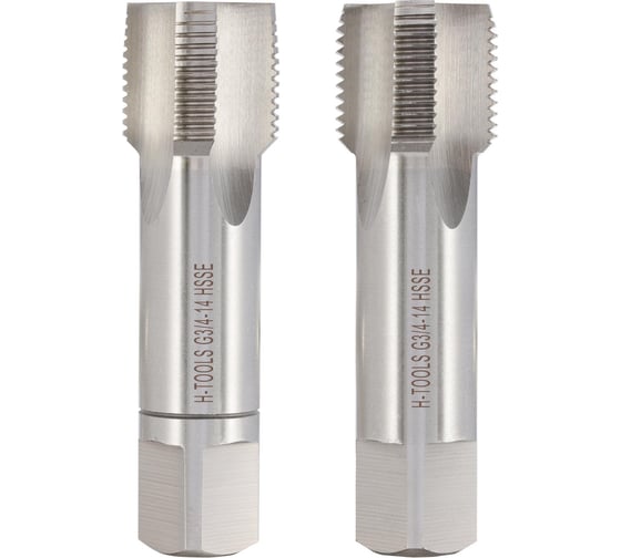 Метчик трубный H-Tools G 3/4 -14, комплект из 2х шт., DIN5157, HSSE, L-90мм, a=16 55322EHT 1