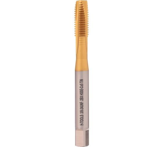 Метчик машинный H-Tools UNF 3/8 -24 DIN371 HSSE-TiN B/4-5P L-100мм a=7.0 76518ETHT 1