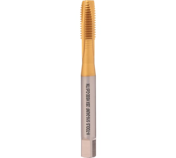 Метчик машинный H-Tools UNF 5/16 -24 DIN371 HSSE-TiN B/4-5P L-90мм a=6.2 76516ETHT 1