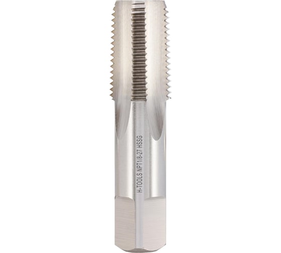 Метчик машинно-ручной конический H-Tools NPT 1/8 -27 HSS-G C/2-3P L-65мм a=5.5 231018HT