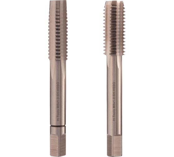 Метчик H-Tools левый М8 шаг 1.0мм комплект из 2х шт. DIN2181 HSS-G 6h L-56мм a=4.9 235081LiHT