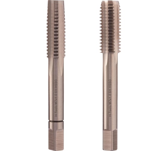 Метчик H-Tools М7 шаг 1.0мм комплект из 2х шт. DIN352 HSS-G 6h L-50мм a=4.9 230070TXHT-2 1