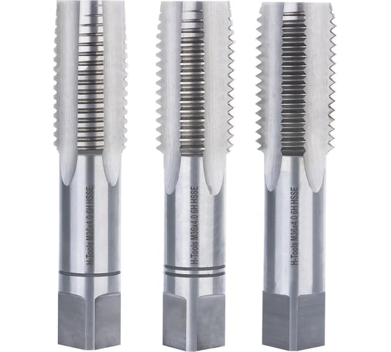 Метчик H-Tools М36 шаг 4.0мм комплект из 3х шт. DIN352 HSSE 6h L-150мм a=22 230360EHT