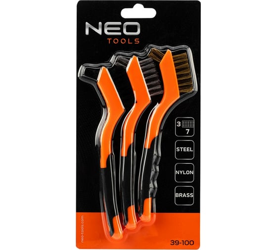 Набор проволочных щеток NEO Tools 3 шт, 3х7 рядов 39-100