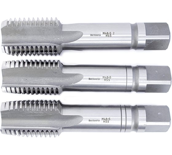 Метчик М48х5 машинно-ручной (HSS) 3шт компл. исп2 ГОСТ 3266-81 Beltools ri.114.1027 1