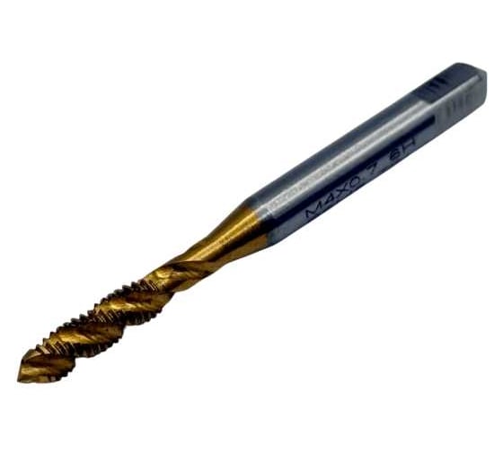 Метчик машинно-ручной TORNERI М 4.0x0.7 Р6М5 ГОСТ 17933-72 с винтовой канавкой с покрытием TiN Т025907 1