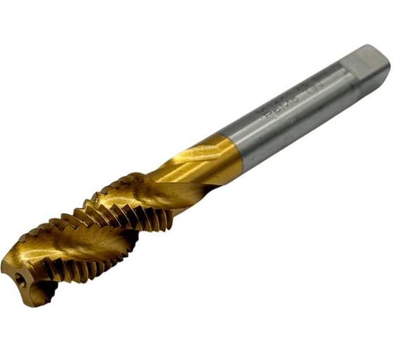 Метчик машинно-ручной TORNERI М 12x1.75 Р6М5 ГОСТ 17933-72 с винтовой канавкой с покрытием TiN Т025916 1