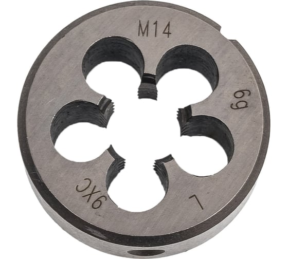 Плашка ИНСТРУМЕНТ - ЦЕНТР левая, М14х2.0 мм, сталь, 9ХС, для резьбы, 1 штука 13649