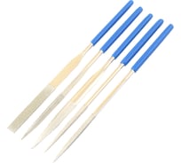 Набор надфилей TLX алмазных из 5шт. L160x4 с обрезиненными ручками 75888