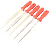 Набор напильников алмазных TLX из 5шт. L200мм 125/100 с пластмассовыми ручками 75892