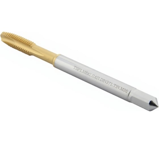 Метчик CNCINS M10x1,5 для сквозных отверстий, DIN371, с покрытием TiN, TSP1.M10х1,5.6H.DIN371.TiN
