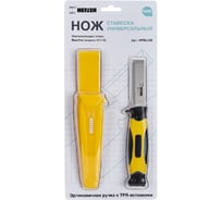 Нож-стамеска универсальный HEFLER 195/75 мм нержавеющая сталь Rostfrei 4Cr14, с ножнами HFBL236