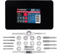 Набор метчиков и плашек метрических Forsage 24 предмета в металлическом кейсе F-M024-1(8676)